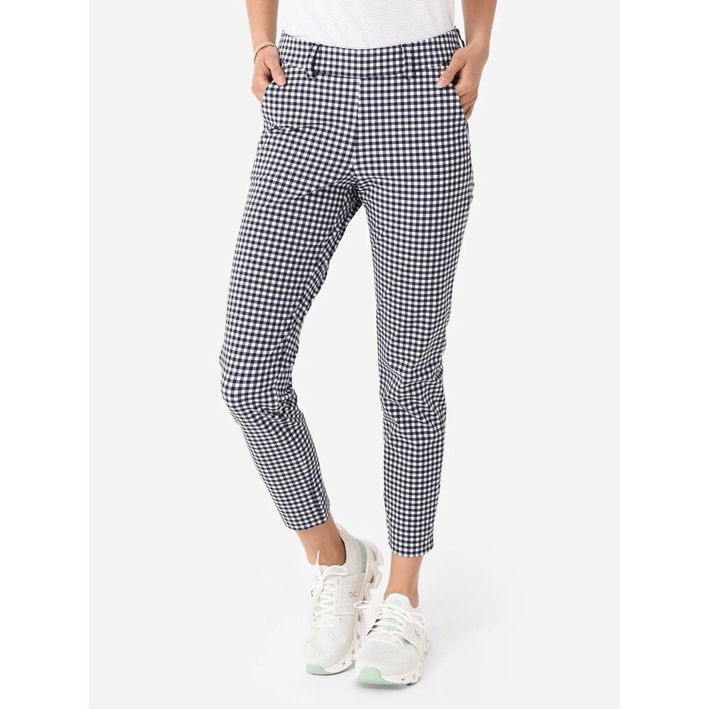 KJUS Ikala 7/8 Tregging Golf Pants Women’s 36 Gingham Check Slim Fit Performance